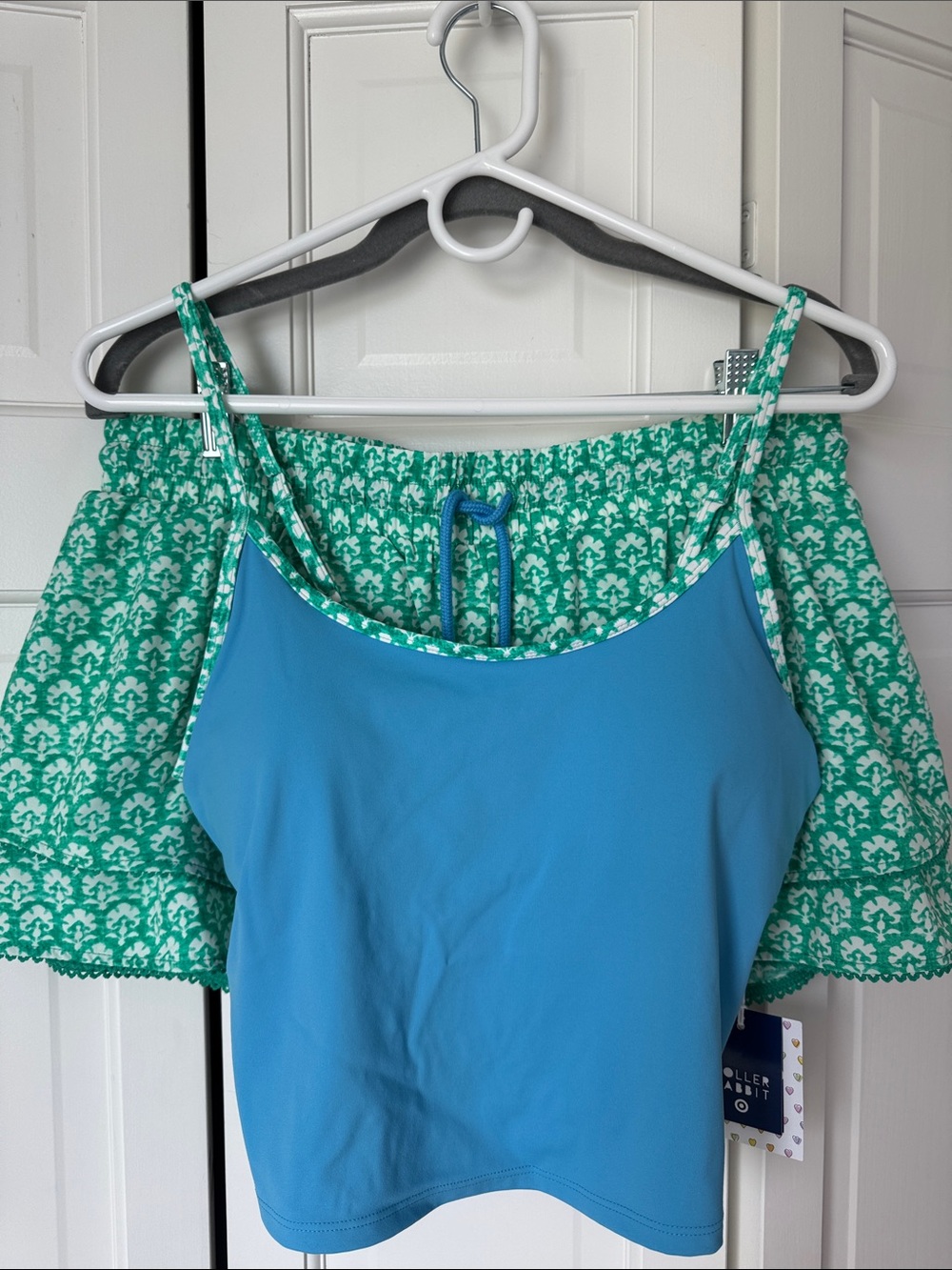 Roller Rabbit Blue Tank with Green Patterned Skirt Set